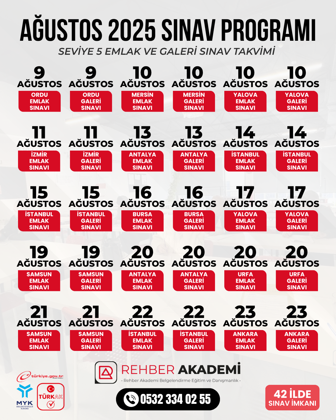sınav takvimi