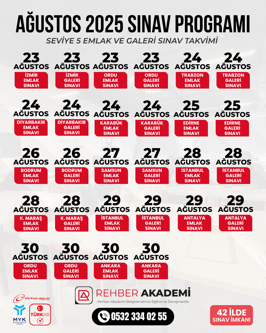 sınav takvimi