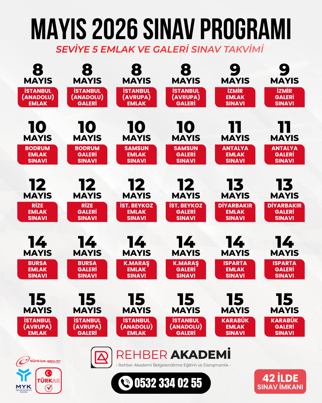 mayıs ayı sınav takvimi 1